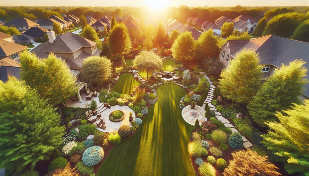 Beautiful landscaped backyard