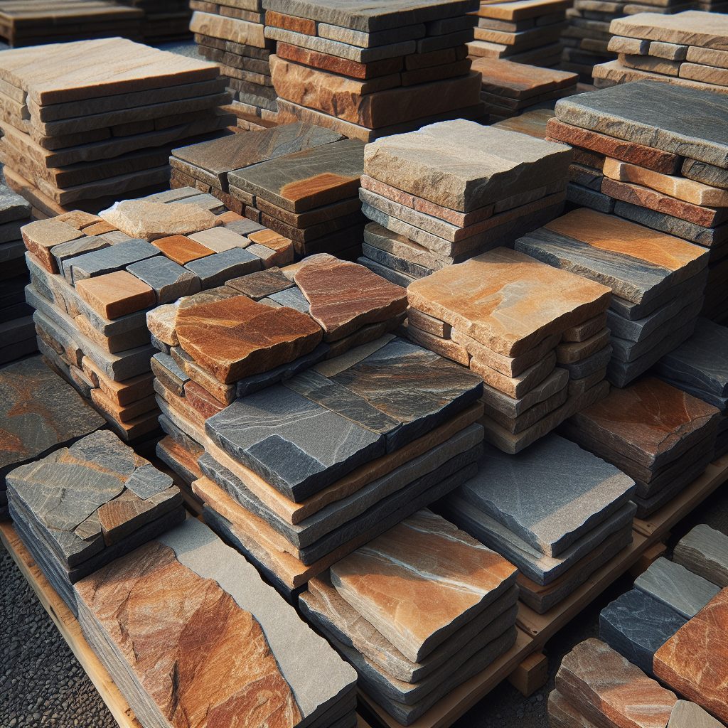 Natural flagstone and limestone